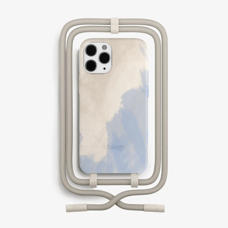 IPhone 12 Pro Chaîne pour téléphone portable détachable Beige Bleu