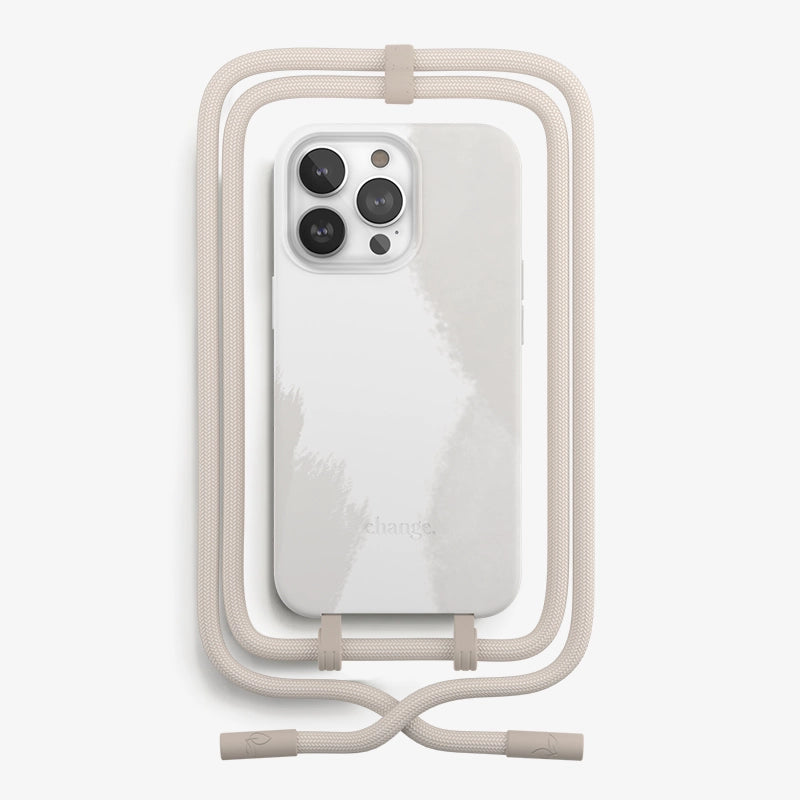 IPhone 14 Pro Coque Cordon Détachable Crème Blanc