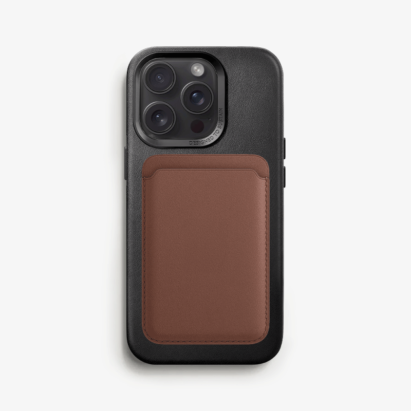 Étui en cuir végétalien iPhone 14 Pro noir