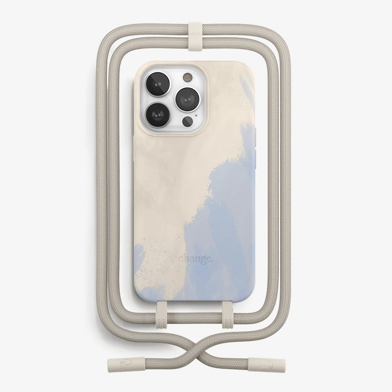 IPhone 14 Pro Max Cqoue Cordon détachable Beige Bleu