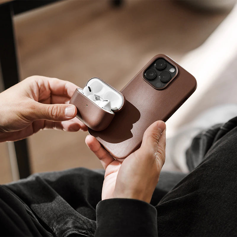 Étui AirPods Cuir Marron Vegan