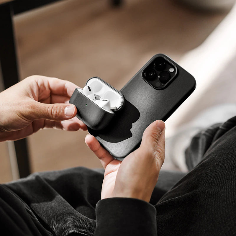 Housse AirPods 3 Cuir Noir Vegan