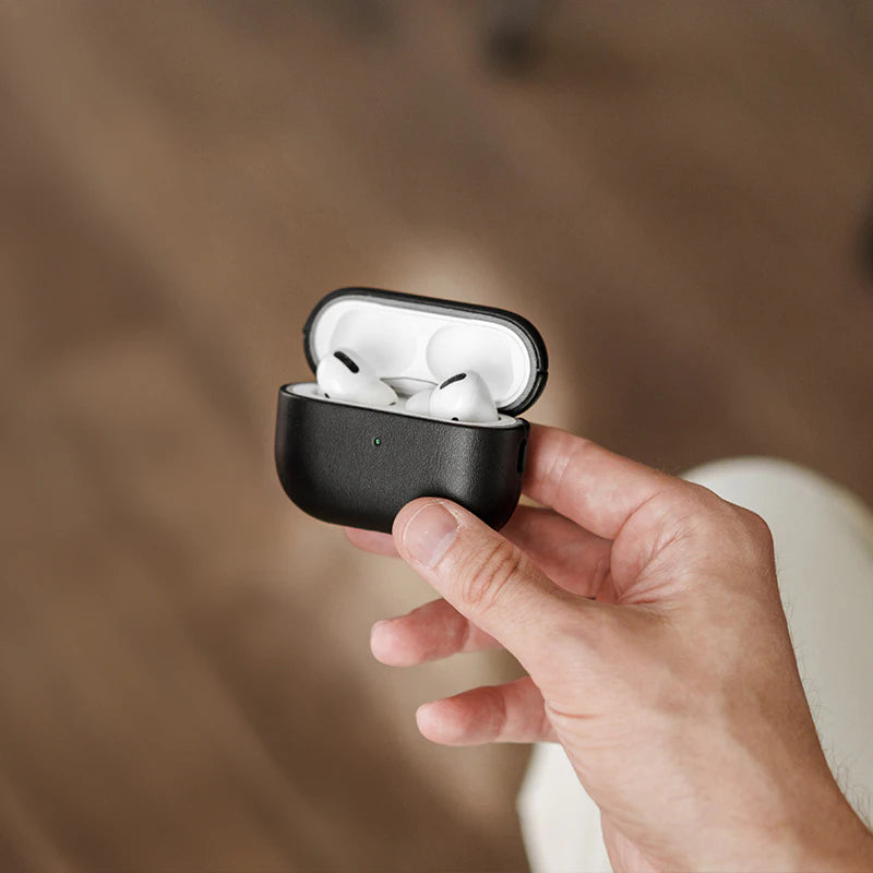 AirPods Pro Housse en cuir noir Vegan