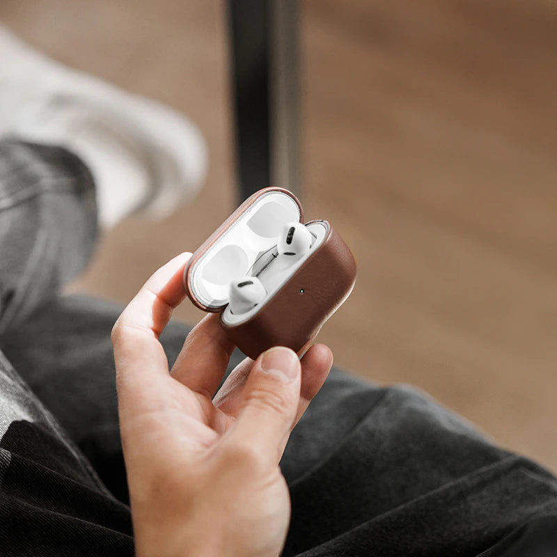 Housse AirPods 3 Cuir Marron Vegan