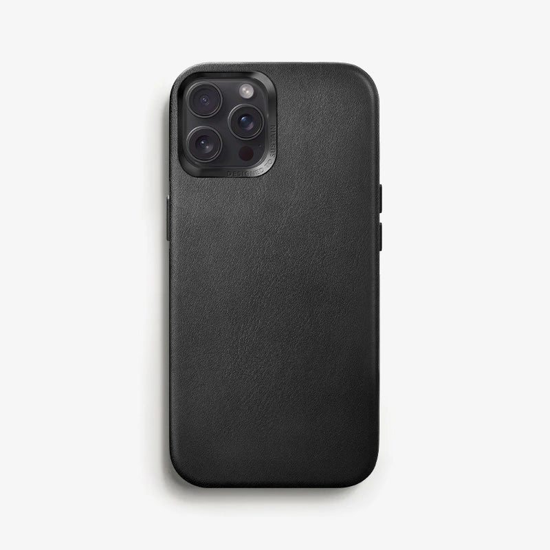 Étui en cuir végétalien iPhone 12 / 12 Pro noir