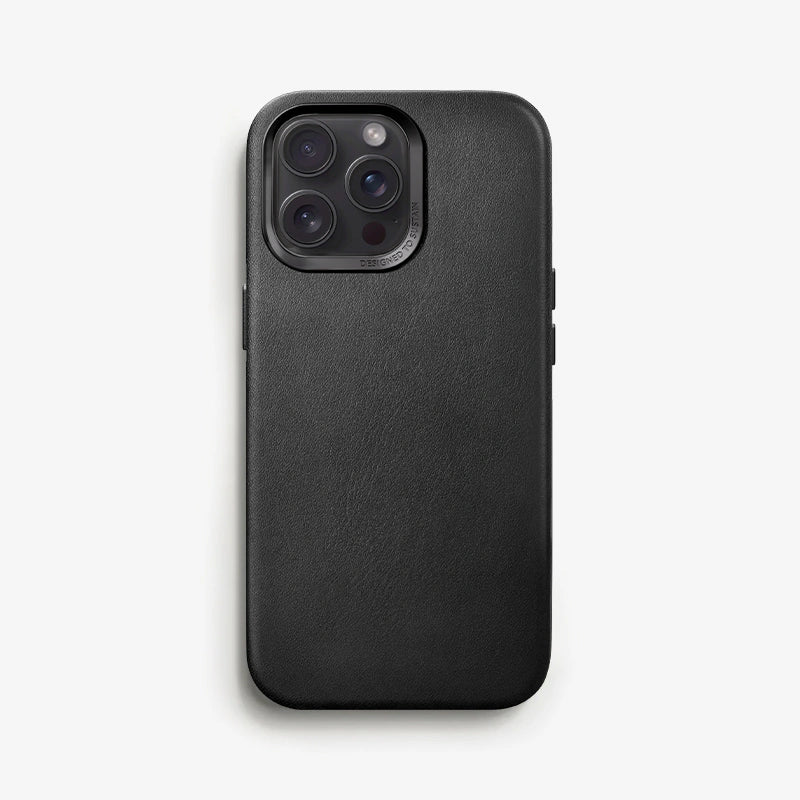 Étui en cuir végétalien iPhone 14 Pro noir
