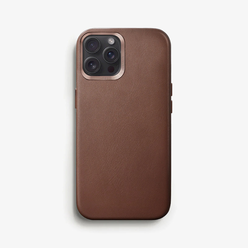 Étui en cuir végétalien pour iPhone 12 / 12 Pro Marron