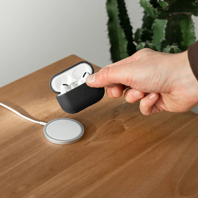 AirPods Pro Housse en cuir noir Vegan