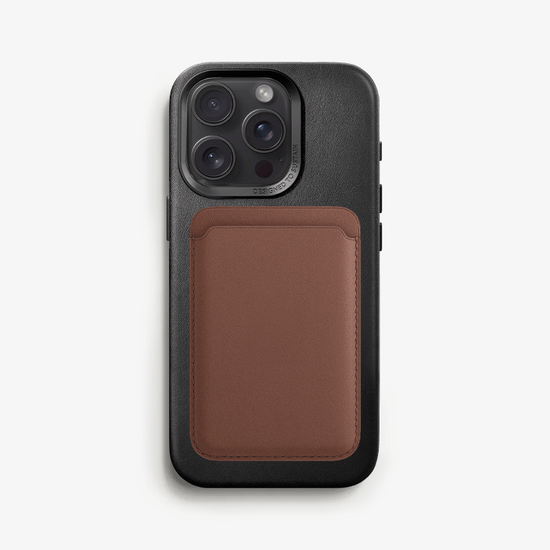 Étui en cuir végétalien iPhone 15 Pro noir