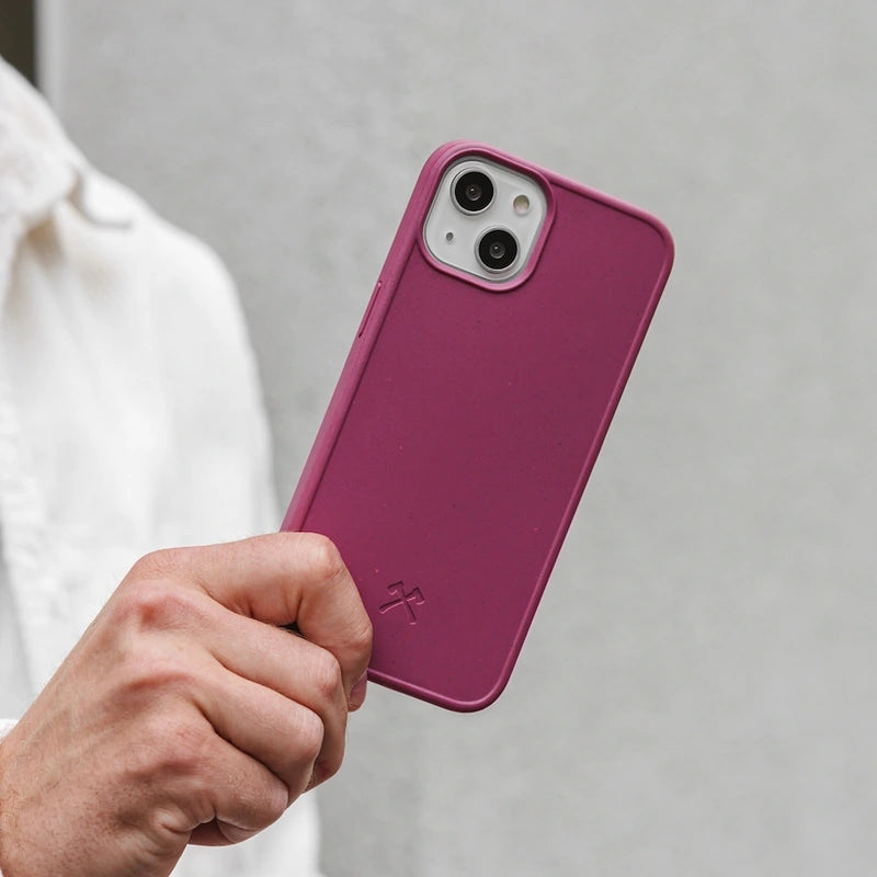 Étui pour téléphone portable iPhone 13 rouge vin durable