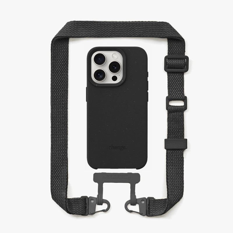 Chaîne pour iPhone 16 Pro avec sangle noire