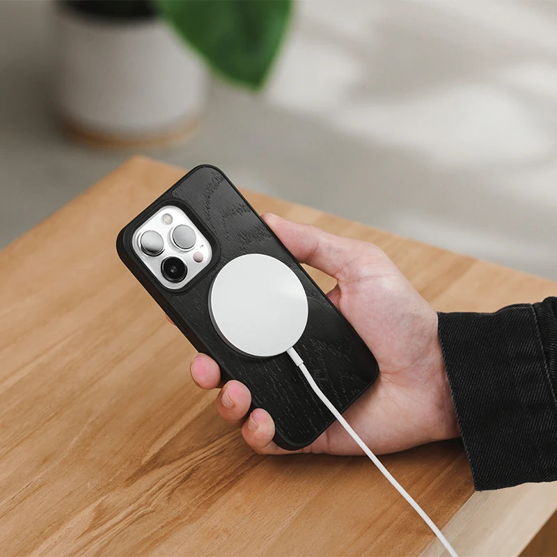 iphone 13 bois MagSafe Housse de téléphone portable