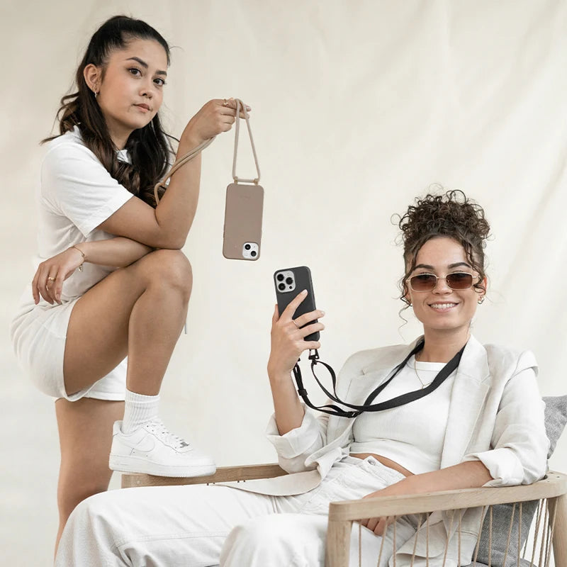 Chaîne pour téléphone portable iPhone 12 Pro amovible Noir