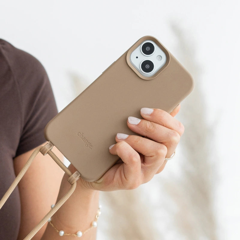 IPhone 15 colliers détachable Taupe Marron
