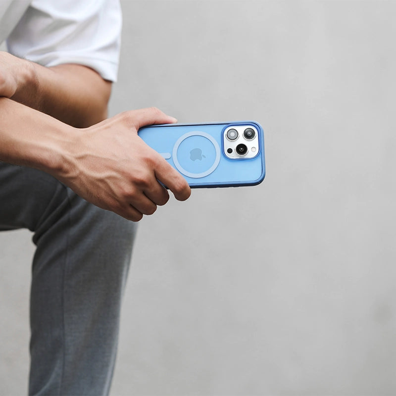 iPhone 15 Clear Case MagSafe bleu/mat