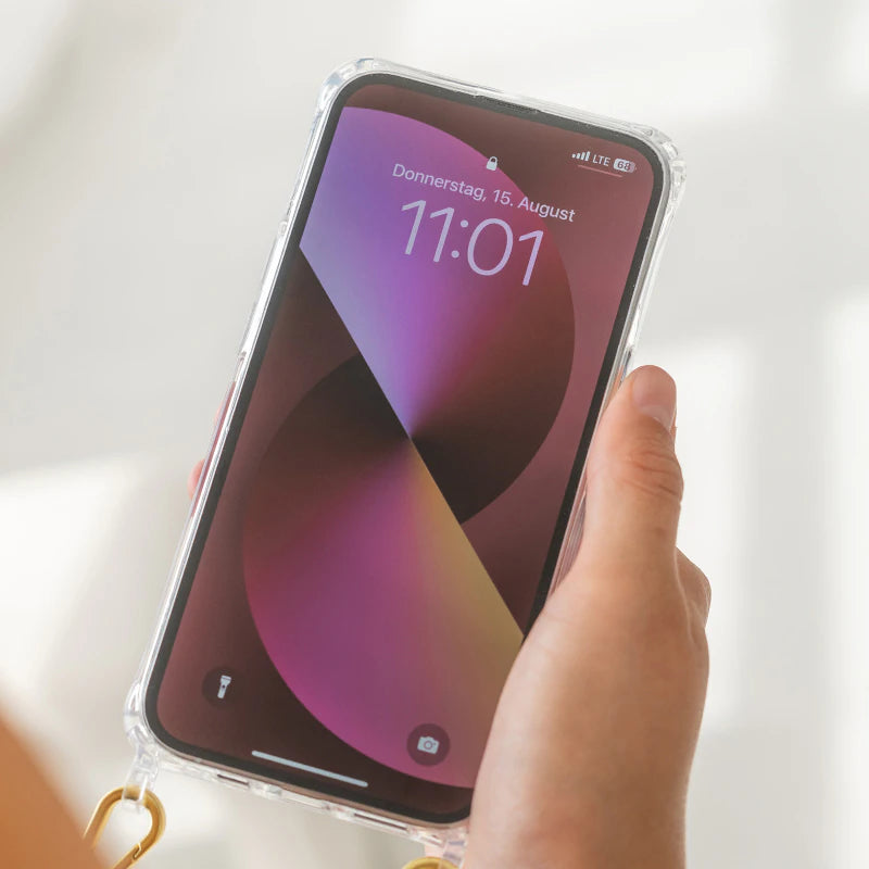 iPhone 16 Pro chaîne de téléphone portable avec étui