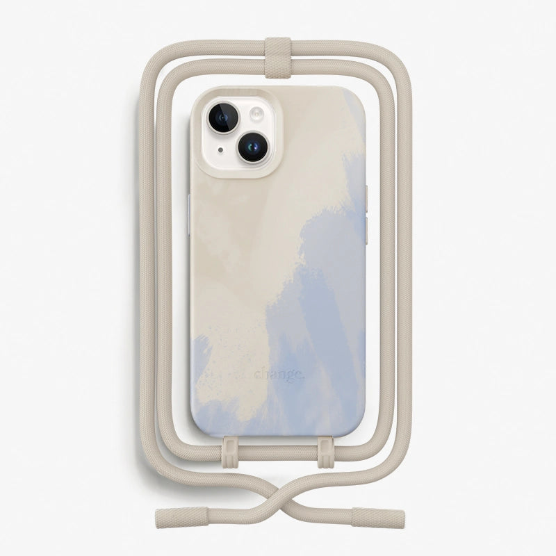 IPhone 15 Plus Colliers détachable Beige Bleu