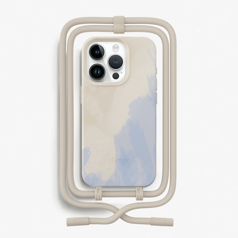 IPhone 15 Pro Collier détachable Beige Bleu