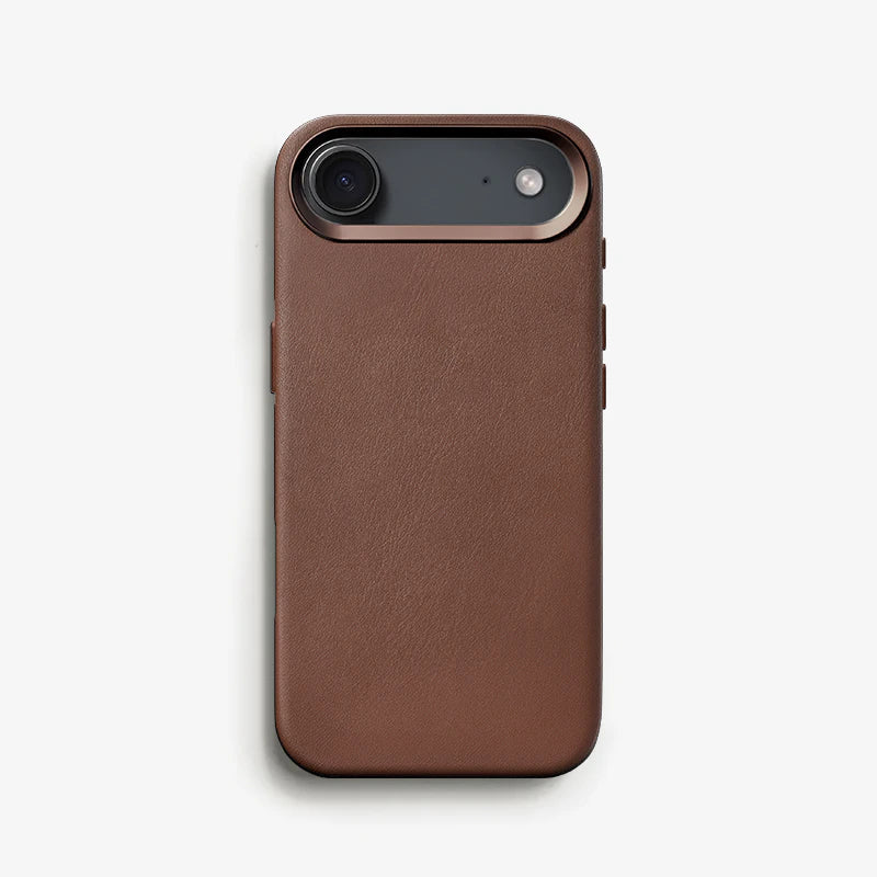 Étui en cuir végétalien brun pour iPhone 17 Air