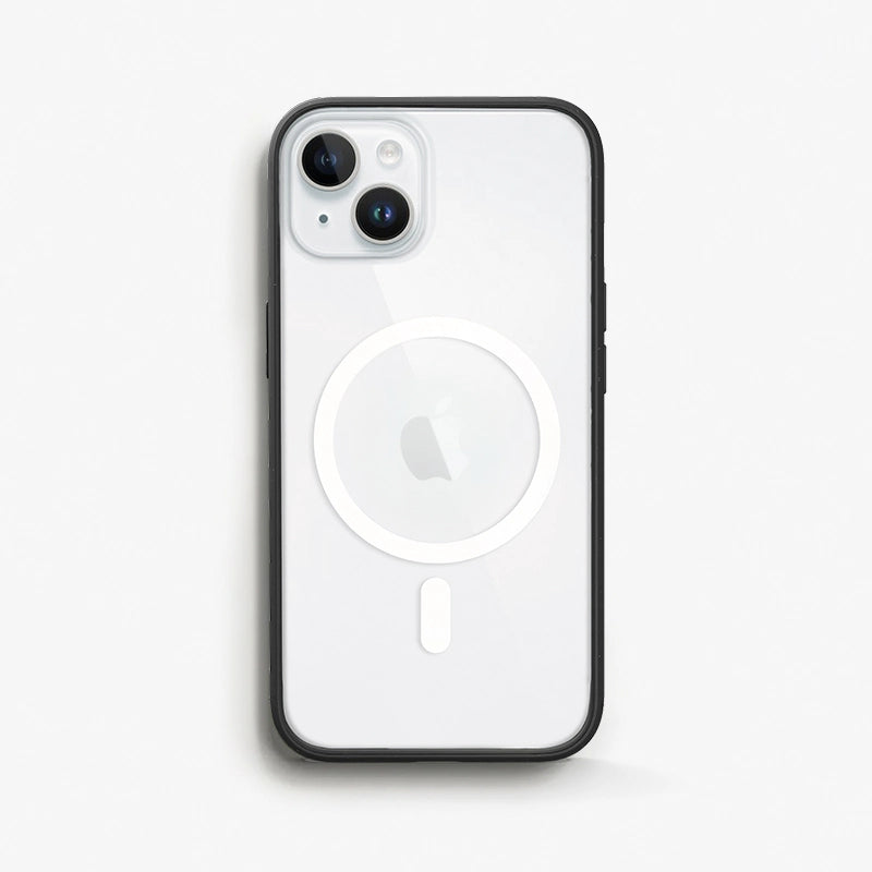 Coque transparente MagSafe pour Iphone 15 Plus - noir/clair