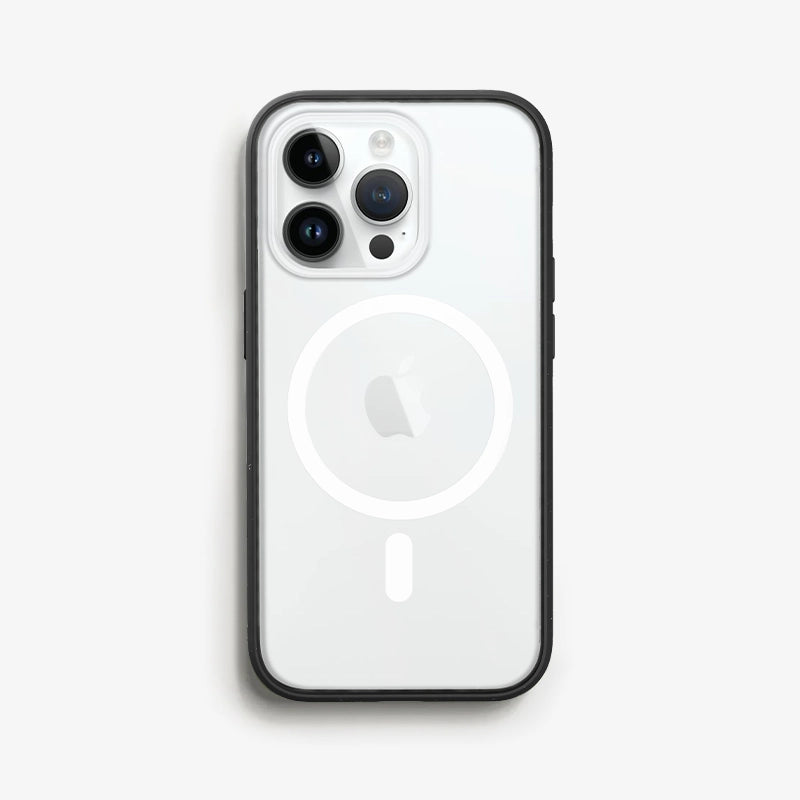 Coque Transparente iPhone 13 Mini Magsafe avec bords colorés (noir