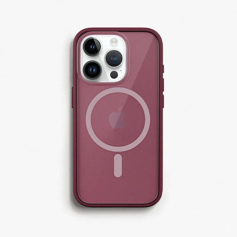 Coque Transparente iPhone 13 Magsafe avec bords colorés (rose) 