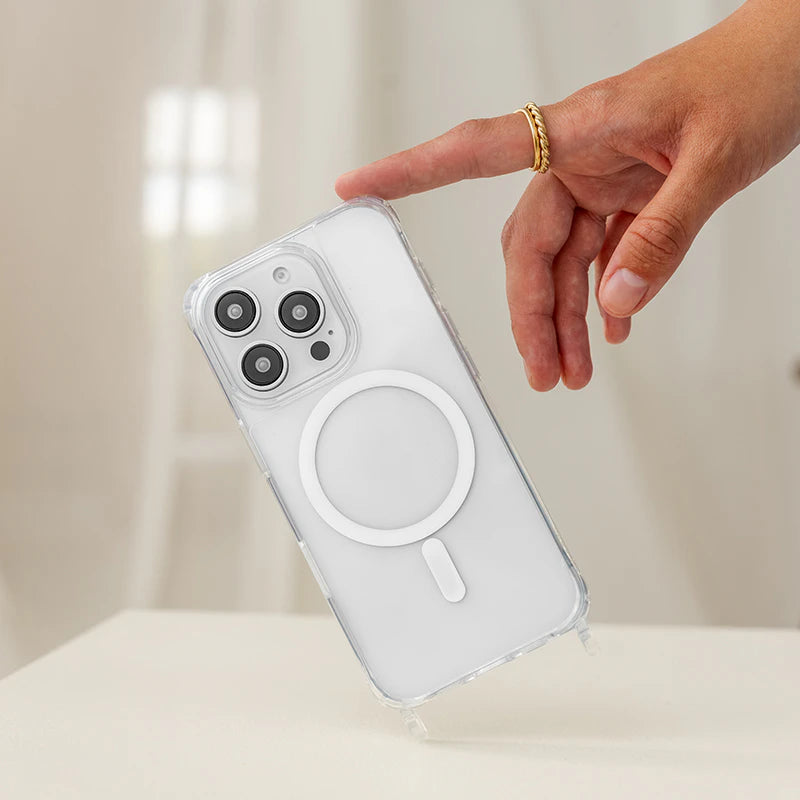 Étui pour téléphone portable iPhone 16 avec œillets