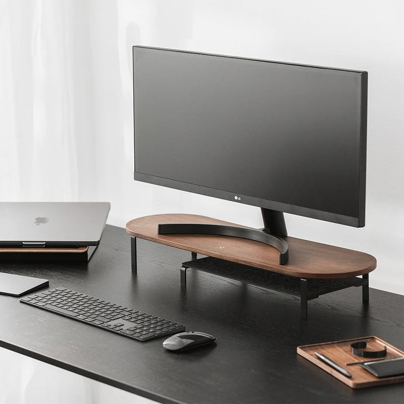 Rehausseur de moniteur avec support Noyer