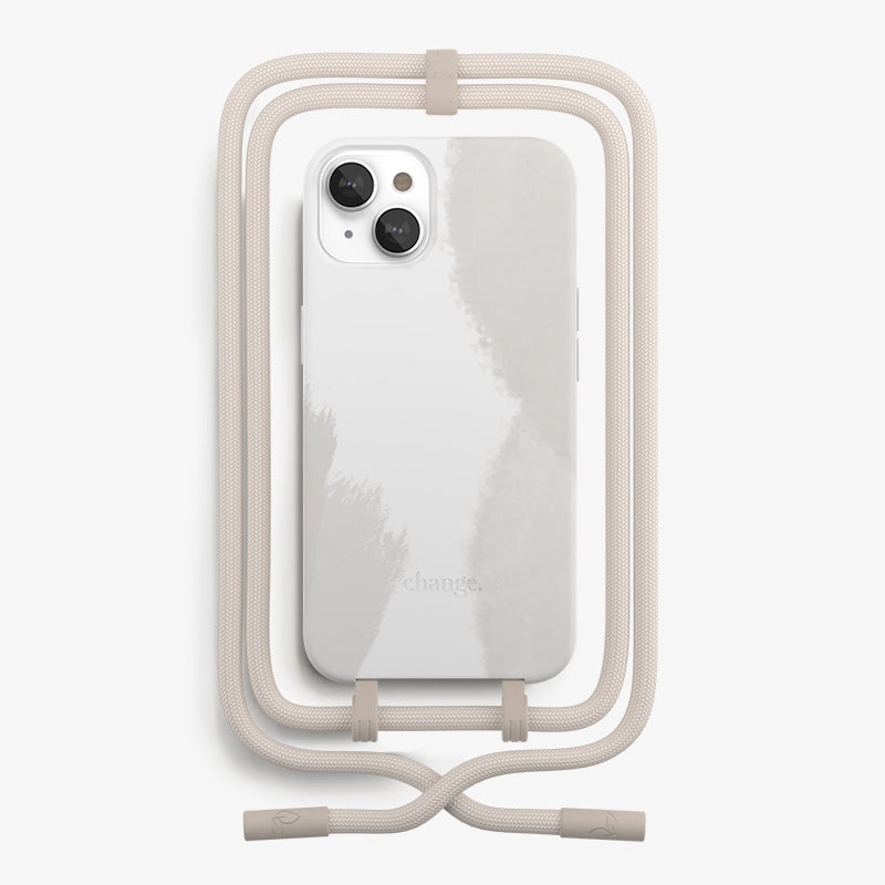 IPhone 14 Chaîne pour téléphone portable détachable Crème Blanc