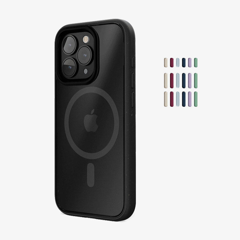 Clear Case Noir mat iPhone 14 Pro Max + boutons de couleur