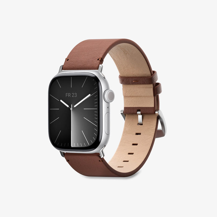 Woodcessories - Apple Watch Armband Leder Classic Braun - 44/45/46/49mm