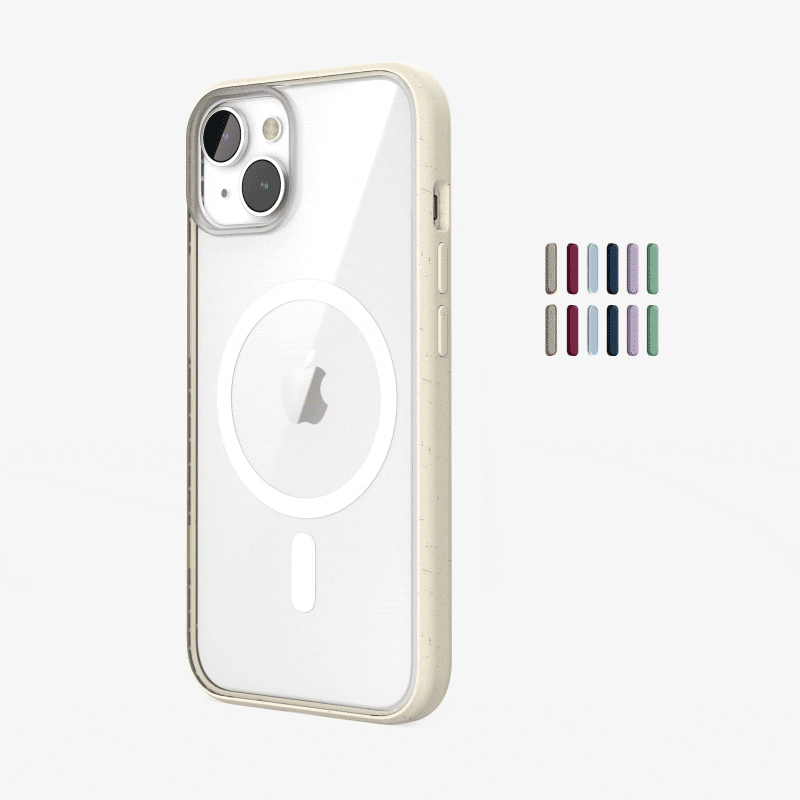 Clear Case iPhone 14 blanc cassé + boutons de couleur