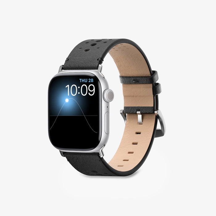 Woodcessories - Apple Watch Armband Leder Motion Silber - 44/45/46/49mm