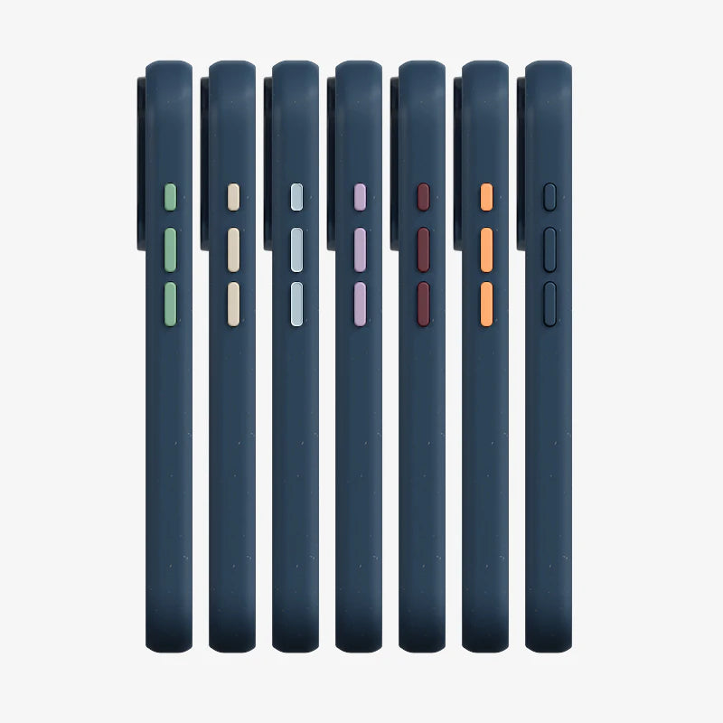 Clear Case Bleu mat iPhone 14 Pro + boutons de couleur