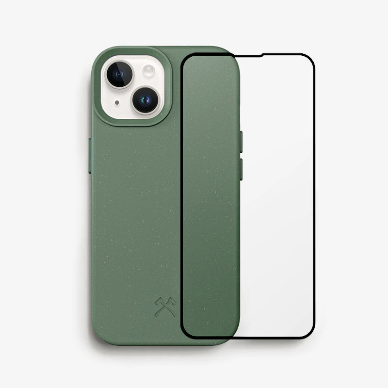 Bio Case + Fullscreen verre blindé iPhone 15 vert