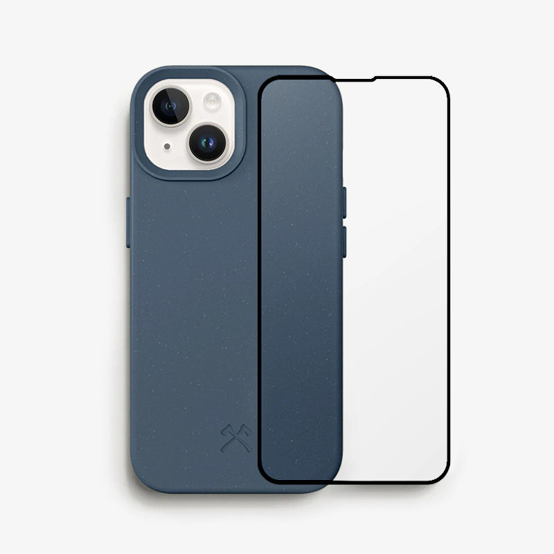 Bio Case + Fullscreen verre blindé iPhone 15 Navy