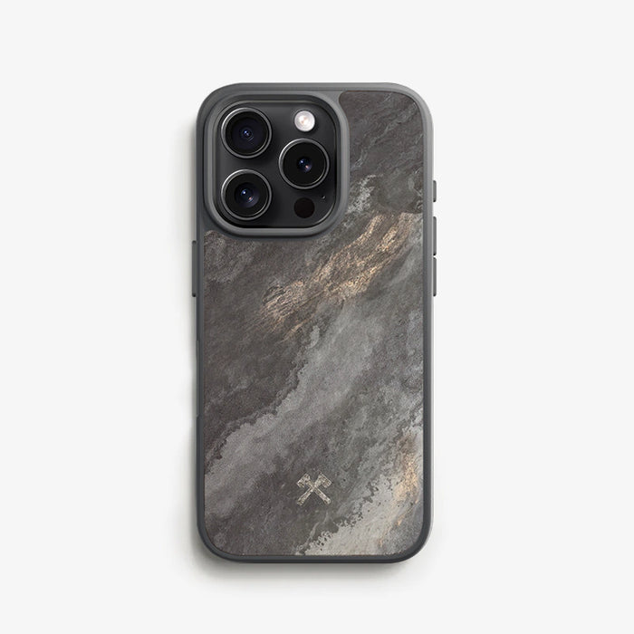 Woodcessories - Coque MagSafe Pierre - iPhone 16 Pro - Camo Gris