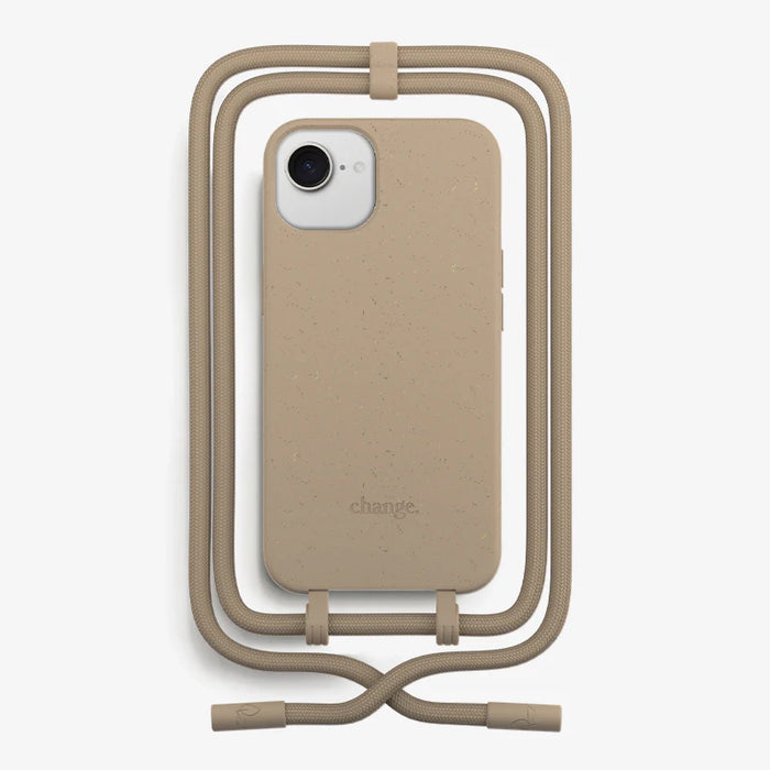 Woodcessories - Coque iPhone 16e avec Cordon détachable - Taupe
