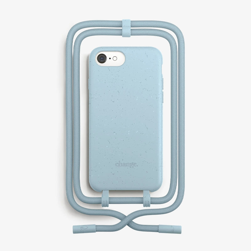 IPhone SE 3/ SE 2 Chaîne pour téléphone portable détachable Beige Bleu