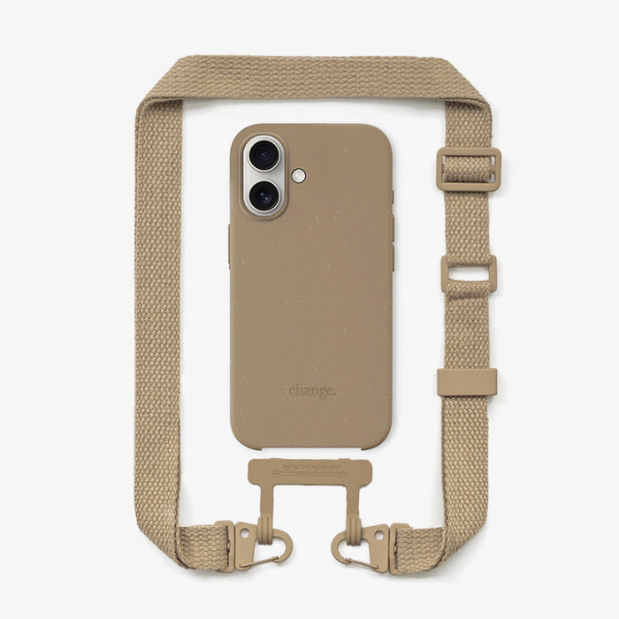 Woodcessories - Coque avec Lanière Bundle - iPhone 16 - Taupe