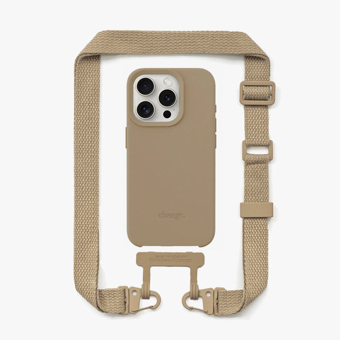 Woodcessories - Coque avec Lanière Bundle - iPhone 16 Pro - Taupe