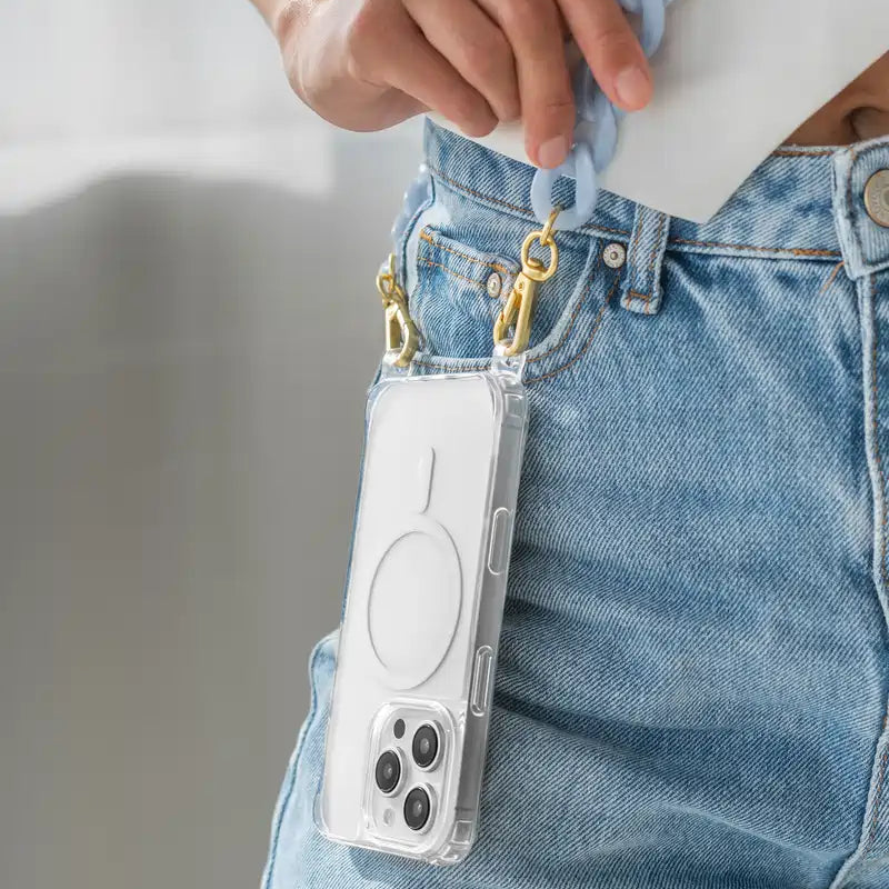 iPhone 15 Pro Chaîne pour téléphone portable Transparent MagSafe