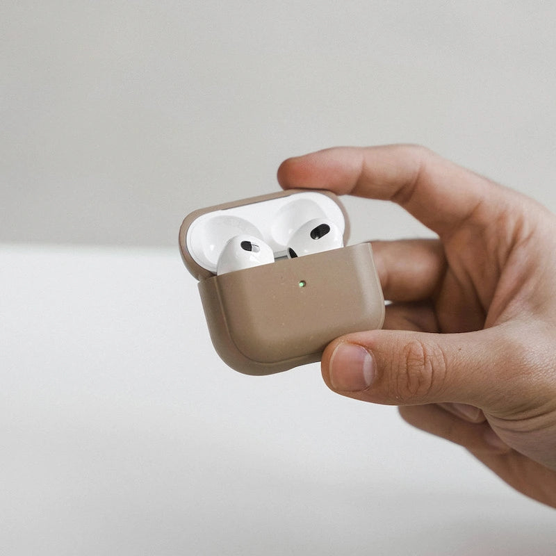 Housse AirPods durable taupe marron