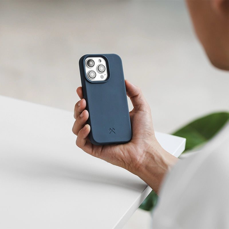 Iphone 15 Pro durable Bio MagSafe étui pour téléphone portable bleu marine