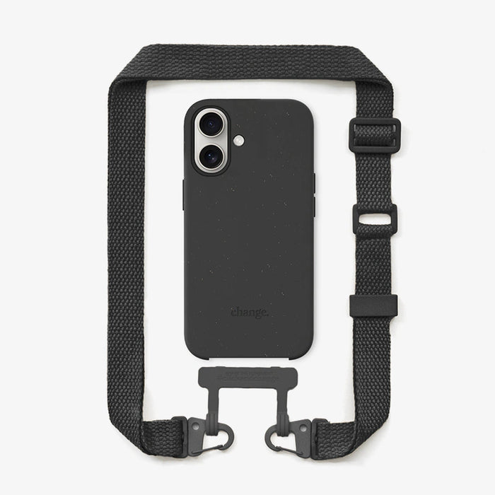 Woodcessories - Coque avec Lanière Bundle - iPhone 16 - Noir