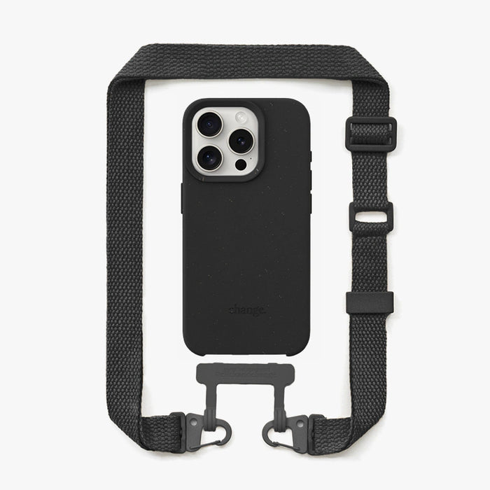 Woodcessories - Coque avec Lanière Bundle - iPhone 16 Pro - Noir