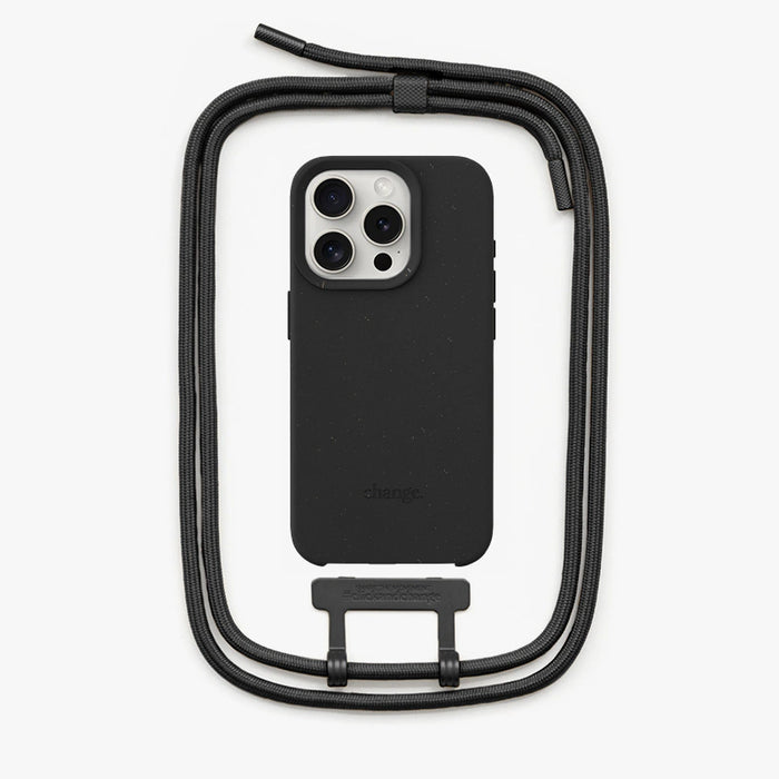 Coque iPhone 16 Pro avec Cordon détachable - Noir - Woodcessories