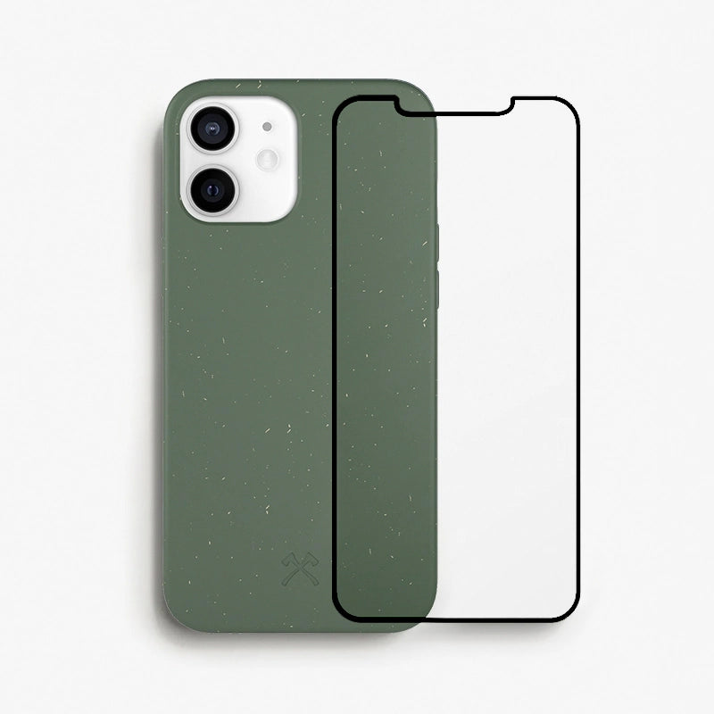 Bio Case + Fullscreen verre blindé iPhone 12 vert