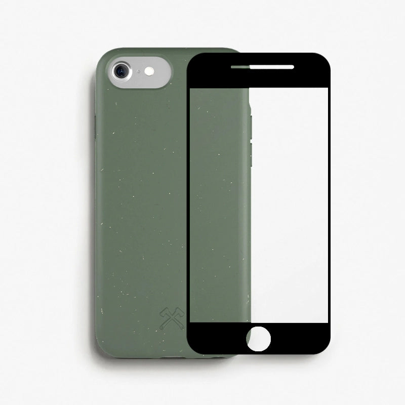 Bio Case + Fullscreen verre blindé iPhone SE 2/3 vert