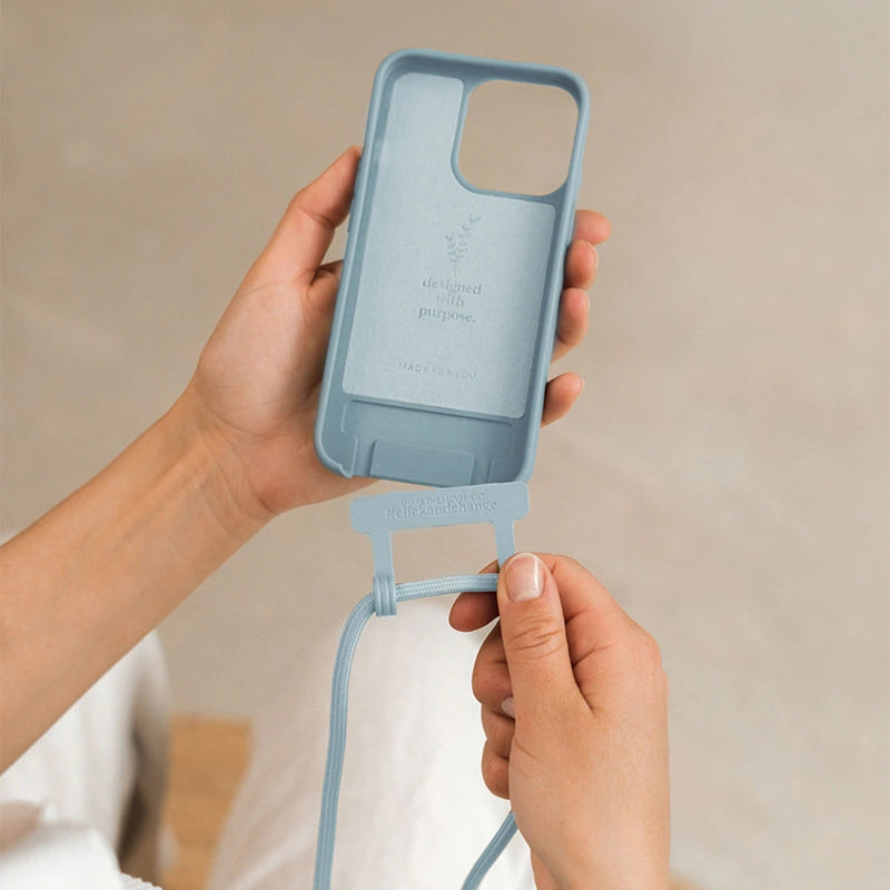 IPhone 11/ Xr Chaîne pour téléphone portable détachable Bleu pastel